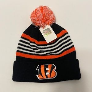 NFL Cincinnati Bengals Football Knit Winter Beanie Hat with Pompom